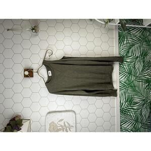 LNA Olive Green One Shoulder Open Long Sleeve Knit Top - Size - Small